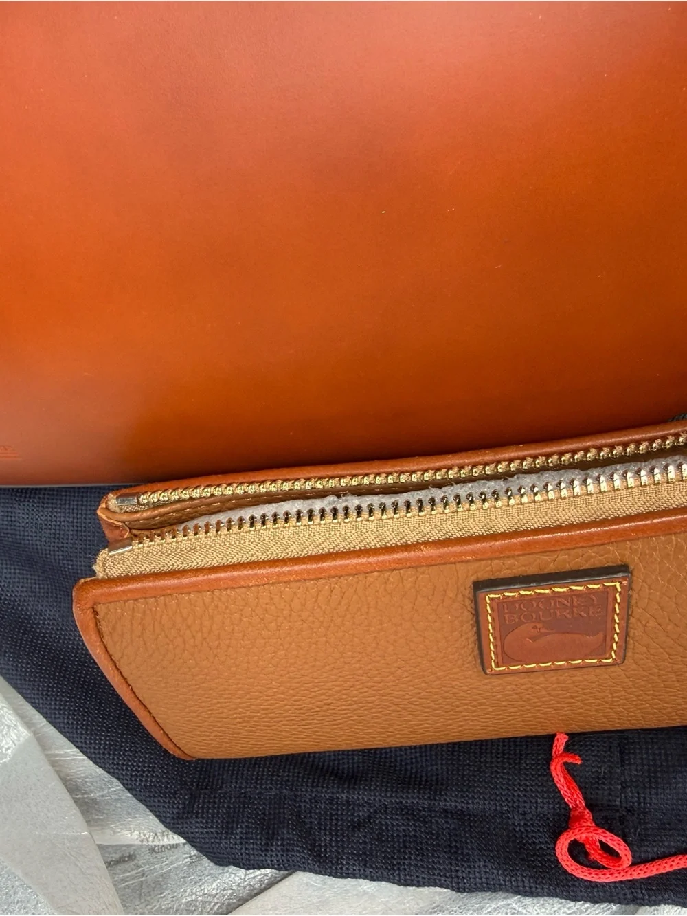 Dooney & Bourke Saddle Brown Leather Tote with Matching Wallet